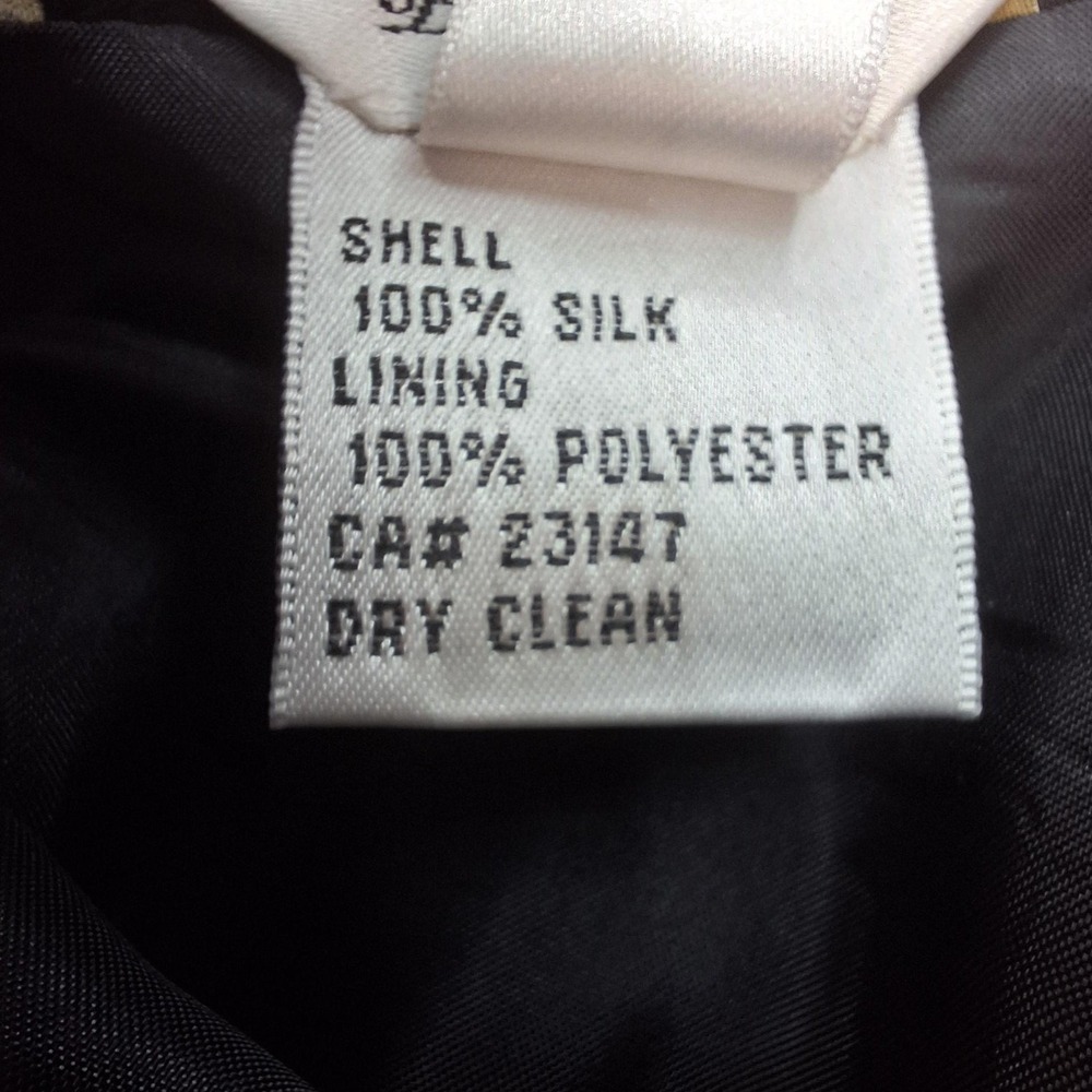 Talbots Skirt Womens 16 Black Tan Pure Silk Greek Key Geometric Midi Pencil - Picture 8 of 8